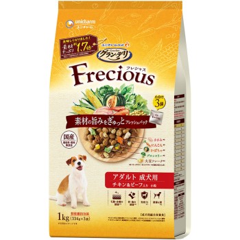 그란데리 프레샤스 어덜트 치킨&비프 1kg 유니참 펫케어