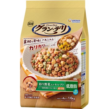 그랜 델리 바삭바삭 성견 저지방 채소 셀렉트 1.6kg 유니참 펫케어