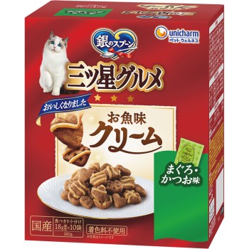 은수저 삼스타 그루메 생선 맛 크림 참치 가다랑어 맛 180g 유니참 펫케어