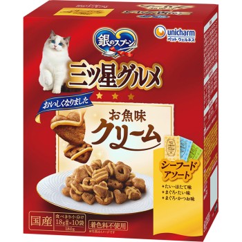 생선 맛 크림 씨푸드 3종 어소트 180g 유니참 펫케어
