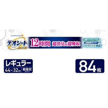 데오시트 Premium 12시간 초소취&초흡수 레귤러 84매 유니참펫케어