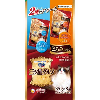 삼스타 그루메 파우치 걸쭉함 참치 실치&참치 안심 35g 8P 유니참 펫케어