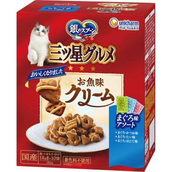 은수저 삼스타 그루메 생선 맛 크림 어소트 180g 유니참 펫케어