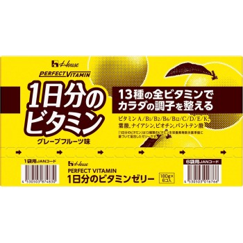 PERFECT VITAMIN 1일분 비타민젤리 그레이프프루츠맛 180g×6 하우스웰니스푸즈