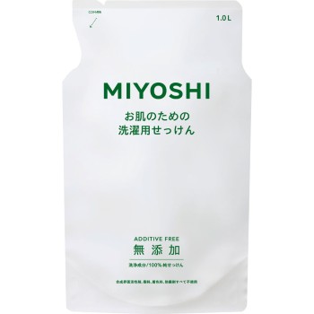 MIYOSHI 무첨가 피부를 위한 세탁용 액체 비누 리필 1000ml 미요시 비누