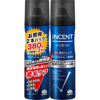 인센트 약용육모토닉 무향 프리미엄쿨 페어팩 190g×2개 어스제약