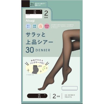 쉬어 타이츠 30데니어 2P LLL 블랙 아츠기