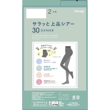 쉬어 타이츠 30데니어 2P LLL 블랙 아츠기