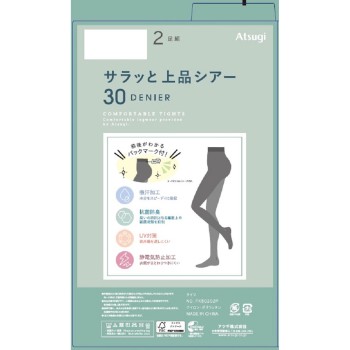 쉬어 타이츠 30데니어 2P ML 블랙 아츠기
