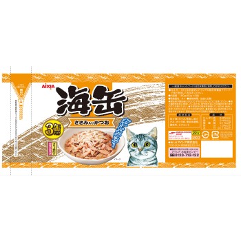 해물캔 미니 3팩 닭가슴살 넣은 가다랑어 180g 아이시아