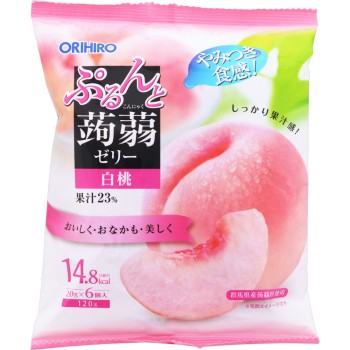 뿌룬토 곤약 젤리 백도 20g×6개 오리히로플란듀