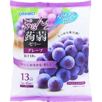 뿌룬토 곤약젤리파우치 그레이프 20g×6개 오리히로플란두