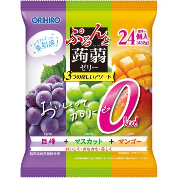 오리히로) 뿌룬토 곤약제로 거봉+머스캣+망고 18g×24개 오리히로플란두