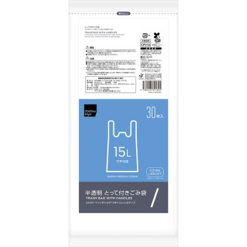 마츠키요 손잡이 달린 쓰레기봉투 15L 마치 포함 30매