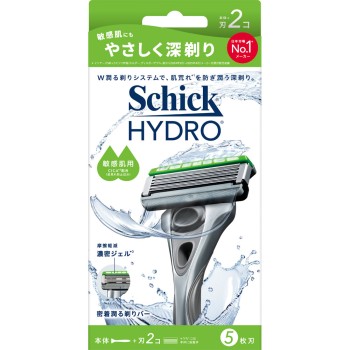 하이드로 민감성 피부 홀더 본체+면도날 2개 쉬크 재팬