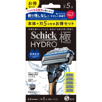 하이드로극 보통 피부 콤보팩 본체+면도날 5개 쉬크 재팬