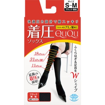 MK QUQU 압박 양말 블랙 S-M 하야시닛트
