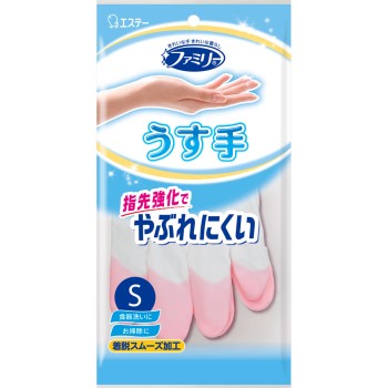 패밀리 비닐 얇은 손 손끝 항바이러스 가공 S 핑크 1켤레 에스테