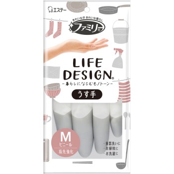 패밀리 비닐 얇은 라이프 디자인 손가락 강화 GR M 1쌍 에스테