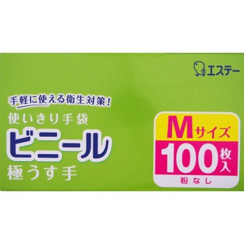 일회용 장갑 비닐 극박 M 사이즈 반투명 100매 에스테