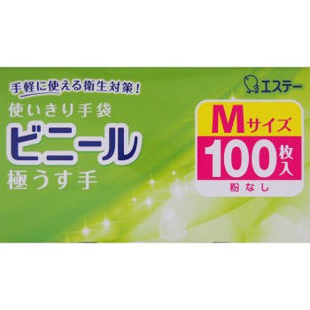 일회용 장갑 비닐 극박 M 사이즈 반투명 100매 에스테