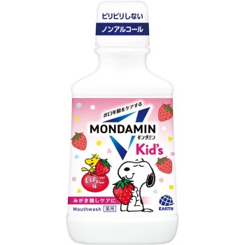 몬다민 키즈 딸기 맛 어린이용 마우스 워시 무알코올 250ml 아스제약