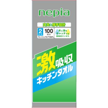 네피아 격흡수 키친 타올 2롤 100컷 오지 네피아