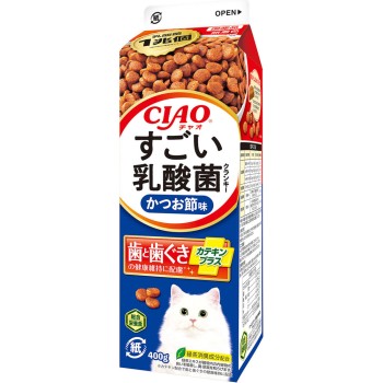 CIAO 강한 유산균 크랑키 우유팩 카테킨 플러스 가다랑어포 맛 400g 이나바 식품