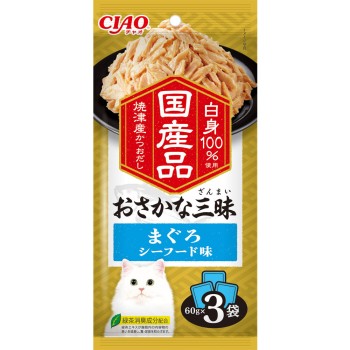오사카나잔마이 참치 시푸드맛 60g×3 이나바식품