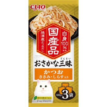 생선 삼매 가다랑어 안심 실치 함유 60g×3 이나바식품
