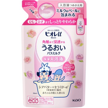 비오레u 각질층까지 침투하는 촉촉한 바디 밀크 밀크 로즈 향기 리필용 480ml 카오