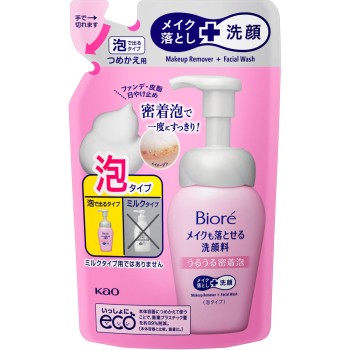 비오레 메이크도 클렌징할 수 있는 세안료 촉촉 밀착 거품 리필용 140mL 카오