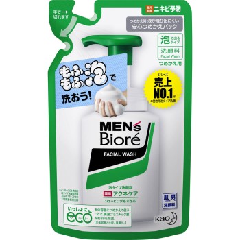 맨즈비오레 거품 타입약용아크네 케어세안 리필 130mL 카오