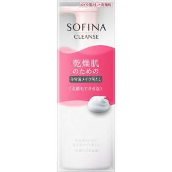 소피나 건성피부를 위한 미용액 메이크클렌저【세안도 되는 거품】 150ml 카오 소피나