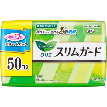 로리에 슬림 가드 볼륨 팩 많은 낮~보통 날용 날개 달린 50개 카오