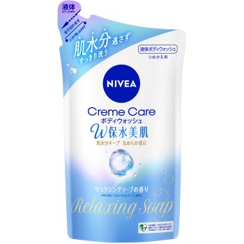 니베아 크림 케어 바디 워시 W보수 미피부 릴랙싱 소프 향 리필 350ML 카오