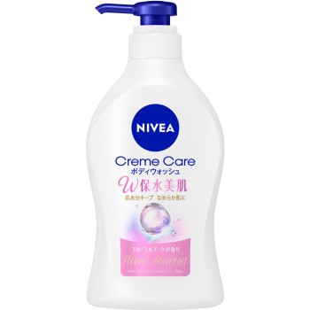 니베아 크림케어 바디워시 W보수 미피부 플로럴부케향 펌프 470ML 카오