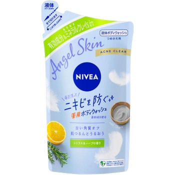 니베아 엔젤스킨 바디워시 아크네클리어 시트러스&허브향 리필 350ml 카오