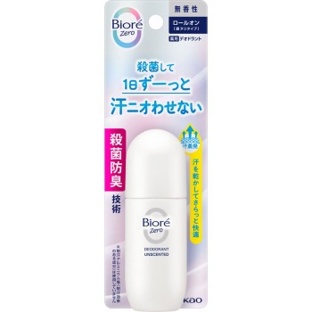 비오레 Zero 약용 데오도란트 롤온 무향 40mL 카오 (의약외품)