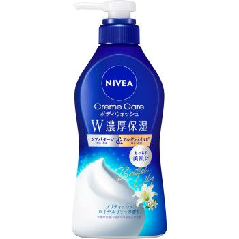 니베아 크림 케어 바디워시 W 진한 보습 브리티시 로열 릴리향 펌프 460ml 카오