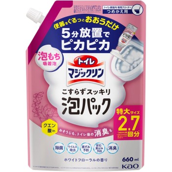 화장실 매직린 문지르지 않아도 스피드 폼 팩 화이트 플로럴향 리필 660ml 카오
