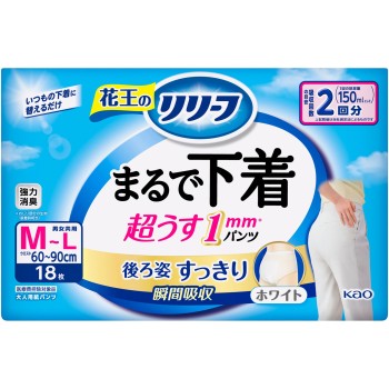 릴리프 팬티 타입 마치 속옷 2회분 M 18매 카오