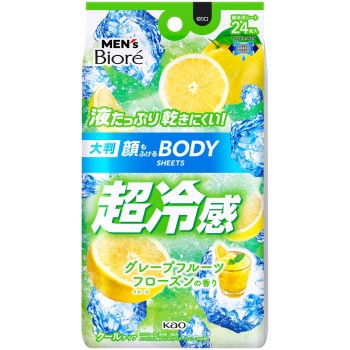 멘즈비오레 얼굴에도 쓰는 바디시트 쿨 타입 자몽 프로즌 향 24매 카오