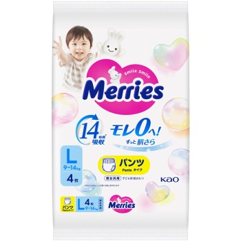 메리즈 팬티 보송보송 에어스루(9~14kg까지) L 4매 카오