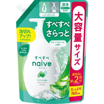 나이브 바디솝 (알로에 추출물 함유) 리필 2회분 760ml 크라시에 홈 프로덕츠
