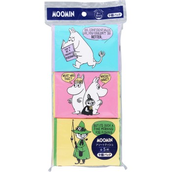 무민 폭신폭신 부드러운 물에 녹는 포켓 티슈 8조×9P 코노제지