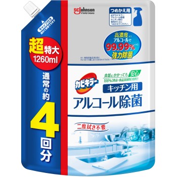 카비키라 알코올 제균 키친용 교체 초특대 1260ml 존슨