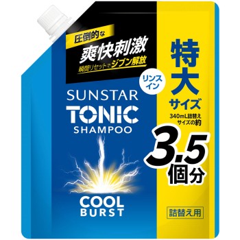 산스타 토닉 샴푸 COOL BURST 린스인 대용량 사이즈 1200mL