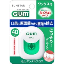 GUM 덴탈 플로스 왁스 부풀어오르는 타입 40m 썬스타