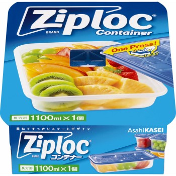 지퍼락 컨테이너 직사각형 1100mL 1개입 아사히카세이 홈프로덕츠